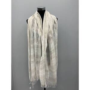 NEW HUBERT GASSER linene/lurex scarf in natural